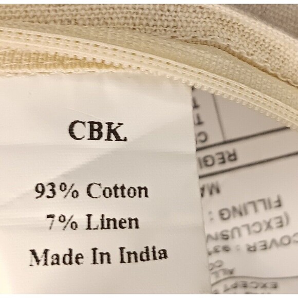 Floral Embroidered Pillow Cream Pink Rust Green Cottagecore Rectangle 15" X 12" - Picture 14 of 14